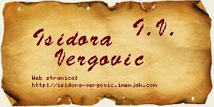 Isidora Vergović vizit kartica